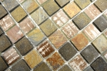 Muestra de mano retro vintage mosaico azulejo translúcido beige marrón gris cristal mosaico piedra rústico MOS82-1206_m
