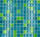 Mosaico de vidrio estilo mosaico botellas verde turquesa kiwi cocina splashback MOS74-0509
