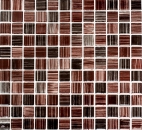 Mosaico de vidrio mosaico azulejos línea marrón azulejo espejo pared de la ducha MOS64-1309