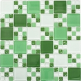 Mosaico de vidrio mosaico azulejos azulejos backsplash blanco verde azulejo verde MOS78-0504