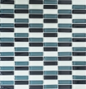 Mosaico de vidrio varillas mosaico azulejos blanco gris negro BAÑO WC cocina PARED MOS77-0204