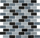 Azulejos de mosaico compuesto gris antracita negro ladrillo mosaico de vidrio BAÑO WC cocina PARED MOS66-0208