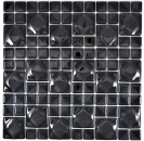 Mosaico de vidrio mosaico azulejos 3D negro Dot Design MOS68-0305