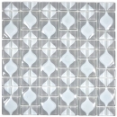 Mosaico de vidrio mosaico azulejos 3D gris diseño de puntos BATH WC cocina PARED MOS68-0215