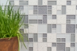 Muestra de mano mosaico azulejo translúcido compuesto blanco combinación mosaico de vidrio Cristal Artificial blanco MOS88-K990_m