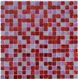 Azulejo de mosaico de vidrio rojo rosa resina mate esmerilado vidrio esmerilado azulejo backsplash cocina - MOS92-0911