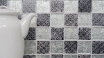 Muestra de mano mosaico azulejo espejo translúcido plata vidrio mosaico cristal resina óptica plata MOS88-8OP6_m