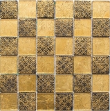 Vidrio mosaico de oro mosaico de azulejos resina mirada azulejo backsplash cocina ducha pared MOS88-8OP7