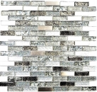 Mosaico de vidrio varillas mosaico azulejos acero inoxidable brillo plata gris antracita negro MOS87-IL017