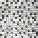 Mosaico de vidrio mosaico de azulejos de acero inoxidable de plata negro gris brillo azulejo espejo revestimiento de paredes - MOS92-0207