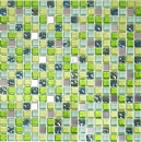 Mosaico de vidrio mosaico de azulejos de acero inoxidable verde lima plata brillo splashback pared revestimiento de baño - MOS92-0506