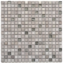Mosaico de vidrio de piedra natural mosaico de azulejos de acero inoxidable gris blanco beige plata mármol azulejos backsplash baño - MOS92-2002