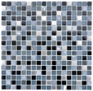 Mosaico de vidrio de piedra natural mosaico de azulejos de acero inoxidable negro antracita gris oscuro plata azulejo backsplash azulejo de la cocina - MOS92-0203