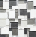 Piedra natural mosaico de vidrio mosaico azulejos aluminio blanco antracita gris barro azulejo backsplash pared cuarto de baño - MOS49-FK02