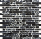 Mosaico de vidrio azulejos de mosaico de piedra natural negro claro grafito negro azulejo de la pared de vidrio de cantera cocina baño aseo - MOS87-v1328