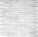Mosaico de vidrio azulejos de mosaico de piedra natural blanco claro carrara óptica de vidrio de cantera azulejo de la pared azulejo de la cocina azulejo del baño WC - MOS87-V1311