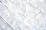 Muestras de mano mosaico azulejo blanco translúcido combinación vidrio mosaico cristal piedra blanco MOS87-v1411_m