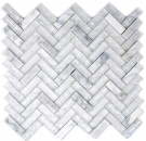 Vidrio piedra natural mármol mosaico azulejo blanco claro carrara mirada espiga de vidrio de cantera cocina splashback azulejo de nuevo WC - MOS87HB-0111