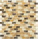 Barras de mosaico compuesto de piedra natural mosaico de azulejos de color beige claro marrón ladrillo mosaico de vidrio de cantera de mármol cocina splashback cuarto de baño WC - MOS87-B1153