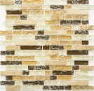 Mosaico de azulejos translúcido de color beige claro compuesto de mosaico de vidrio Crystal piedra emperador luz MOS87-V1353_f