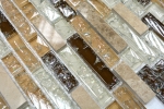 Muestra de mano mosaico azulejo translúcido beige claro compuesto mosaico de vidrio Cristal piedra emperador luz MOS87-V1353_m
