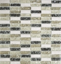 Mosaico de azulejos translúcido gris-verde barras de mosaico de vidrio Crystal piedra gris-verde MOS87-S1252_f