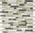 Mosaico de vidrio azulejos de mosaico de piedra natural gris verde claro gris antracita cantera de vidrio azulejo de la pared cocina cuarto de baño aseo - MOS87-V1352
