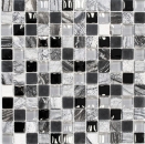 Piedra natural mosaico rústico azulejo mosaico de vidrio gris negro plata antracita blanco azulejo backsplash pared de la cocina WC - MOS83-HQ24