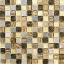 Piedra natural rústica cuarcita mosaico azulejo de vidrio mosaico de resina de oro marrón beige estructura backsplash cocina backsplash baño WC - MOS83-CR17