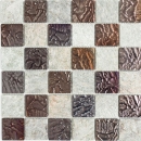Piedra natural mosaico rústico azulejo mosaico de vidrio cuarcita gris antracita marrón cobre cocina splashback azulejo espejo baño WC - MOS88-CR73