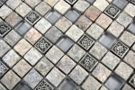 Muestra de mano mosaico azulejo translúcido gris vidrio mosaico cristal piedra resina cuarcita gris MOS92-02M7_m