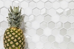 Muestra de mano azulejo mosaico Azulejo backsplash Blanco translúcido Hexágono mosaico de vidrio Piedra de cristal 3D blanco MOS11D-HXN11_m