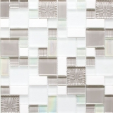 Piedra natural mosaico de vidrio mosaico azulejos blanco gris antracita esmerilado vidrio azulejo backsplash cocina splashback - MOS88-MC659