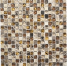 Mosaico de vidrio de piedra natural mosaico de azulejos beige marrón crema mármol backsplash cocina cuarto de baño - MOS92-1303