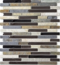 Mosaico de vidrio azulejos de mosaico de piedra natural beige marrón gris negro antracita backsplash azulejos de la pared - MOS86-0206