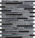 Mosaico de vidrio azulejos de mosaico de piedra natural gris negro oscuro gris antracita revestimiento de paredes cocina cuarto de baño - MOS86-0208