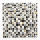 Mosaico de vidrio mosaico de piedra natural azulejo beige marrón gris antracita negro cocina splashback - MOS92-0209