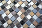 Muestra de mano mosaico azulejo Translúcido beige marrón gris negro Mosaico de vidrio Piedra de cristal MOS92-0209_m