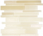 Mosaico de vidrio azulejos de mosaico de piedra natural compuesto barras de color beige claro crema marfil pared revestimiento de azulejos de cocina - MOS67-GV14