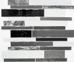 Mosaico de vidrio piedra natural mosaico azulejo compuesto mármol blanco gris antracita negro pared cocina baño aseo - MOS67-GV34