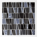 Piedra natural mosaico de vidrio mosaico de mármol azulejos de acero inoxidable negro antracita gris oscuro azulejo backsplash pared de la cocina - MOS87-0107