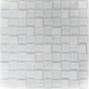 Mosaico de azulejos translúcido blanco rectángulo de mosaico de vidrio Crystal piedra blanca MOS82-0111_f