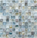 Piedra natural mosaico de vidrio mosaico azulejos crema gris claro antracita azul-gris verde azulejo backsplash pared revestimiento - MOS94-2505