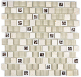 Piedra natural de vidrio mosaico de mármol de plástico beige marrón claro crema multiformato azulejo backsplash WC - MOS82BM-0115