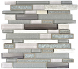 Mosaico de azulejos translúcidos de cerámica gris compuesto de mosaico de vidrio Crystal piedra de cerámica gris MOS87SO-0223_f