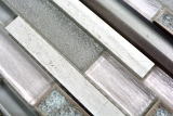 Muestra de mano mosaico azulejo translúcido cerámica gris compuesto vidrio mosaico Crystal piedra cerámica gris MOS87SO-0223_m