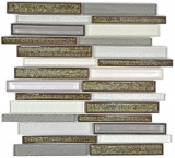 Mosaico de azulejos de cerámica compuesta de vidrio mosaico Arctic mezcla gris beige antracita azulejos backsplash cocina - MOS83IC-0239