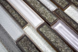 Muestra de mano mosaico azulejo translúcido cerámica gris compuesto vidrio mosaico Crystal cerámica Arctic gris MOS83IC-0239_m