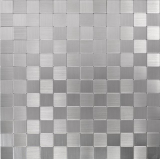 azulejo de mosaico autoadhesivo ALU plata metal azulejo backsplash cocina splashback MOS200-22M25