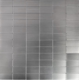 azulejo de mosaico autoadhesivo ALU plata metal azulejo backsplash cocina splashback MOS200-22M50